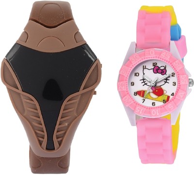 SOOMS BROWN COBRA DIGITAL LED BOYS WATCH DESINGER AND FANCY KITTY CARTOON PRINTED ON TINNY DIAL KIDS & CHILDREN Watch  - For Boys & Girls   Watches  (Sooms)