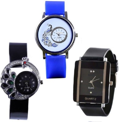 INDIUM PS0434PS NEW BLUE & BLACK WATCH THREE COMBO IN ONE PACK Watch  - For Girls   Watches  (INDIUM)