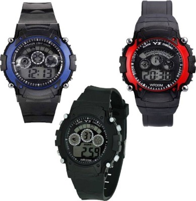 Aaradhya Fashion 3 Combo Seven Colour And Seven Lights Digital Watch Watch  - For Boys   Watches  (Aaradhya Fashion)