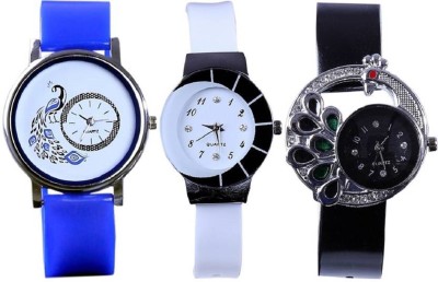 PMAX PEACOCK AND GLORY BLUE AND WHITE FANCY COLLATION FOR GIRS Watch  - For Women   Watches  (PMAX)