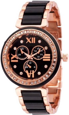 BG DHOLARIYA OPTRICA MALL BLACK Chronograph Pattern Super cool Stylish Watch - For Women OPT-- =CMVJ Watch  - For Women   Watches  (BG Dholariya)