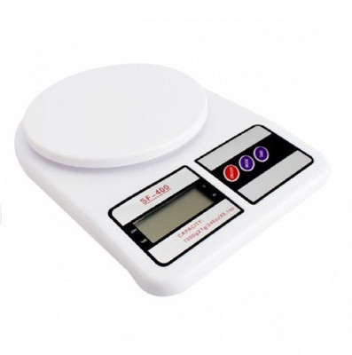 R Dabhi Electronic Digital 10 Kg Weight Scale Lcd Kitchen Weight Scale Machine-Sf 400 Weighing Scale(White) available at flipkart for Rs.399