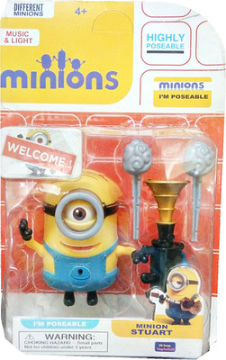 

TALKING GANESHA Despicable Me 2 Stuart Minion Action Toy with Light, Music And Accessories Action Toy for kids - 5 inchs(Multicolor)