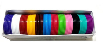 

GOELX Plastic bangles thin multicolor 72 bangles size 2.6 medium size