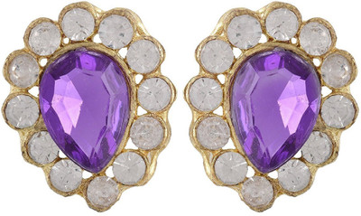 

GOELX Crystal Kundans Purple pastable for jewelry making/crafts, size 30*20mm, pack of 2