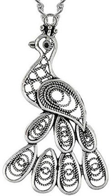 GOELX Necklace pendant for jewelry making silver finish metal Design 9, pack of 1
