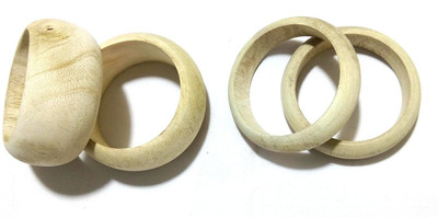 

GOELX Wooden Bangle base combo for wrapping- silk thread jewellery making. Thickness- 3.8 cm & 2 cm