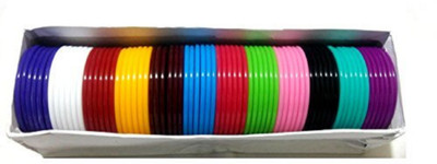 

GOELX Plastic bangles thin multicolor 72 bangles size 2.4 medium size