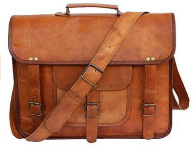 

handmadeleatherbags h21 Waterproof Messenger Bag(Brown, 7 L)