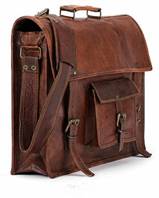 

handmadeleatherbags H31 Waterproof Messenger Bag(Brown, 8 L)