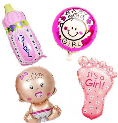 

Theme My Party Printed Printed Baby Shower Balloon's Combo Balloon (Multicolor, Pack of 20) Balloon(Pink, Pack of 4)