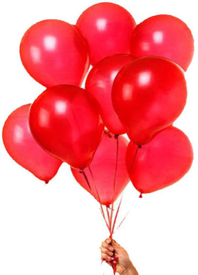 

AMFIN Solid AN -Metallic Ballons Red Balloon(Red, Pack of 50)