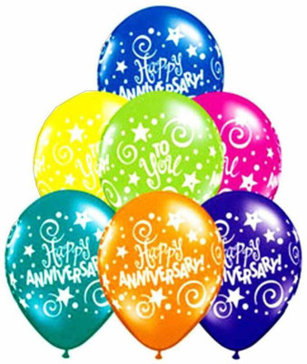 

Theme My Party Printed Printed Happy Anniversary Balloons Balloon (Multicolor, Pack of 10) Balloon(Multicolor, Pack of 10)