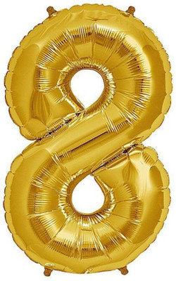 

Theme My Party Solid Solid 14" Number "8" Gold Super Shape Foil Balloon Balloon (Gold, Pack of 1) Balloon(Gold, Pack of 1)