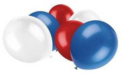 

AMFIN Solid AN -RED BLUE WHITE metallic balloons Balloon(Red, White, Blue, Pack of 50)