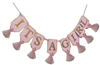 

Theme My Party Baby Shower-Its A girl Banner(Pink) Banner (25 ft, Pack of 1) Banner(25 ft, Pack of 1)