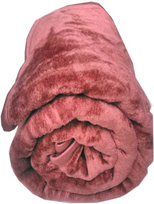 TrueValue Creations Solid Single Mink Blanket for  Heavy Winter(Polyester, CAMEL BROWN)