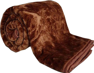 G S COLLECTIONS Floral Single Mink Blanket for  Heavy Winter(Polyester, Brown Coffee)