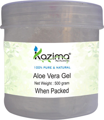 

KAZIMA Pure Natural Aloe Vera Gel (500 Gram) - Ideal for Skin Treatment, Face, Acne Scars, Hair Treatment(500 g)