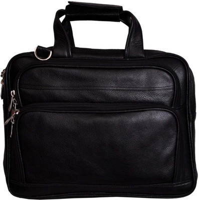 

bayed Bond Medium Briefcase - For Men(Dark black)