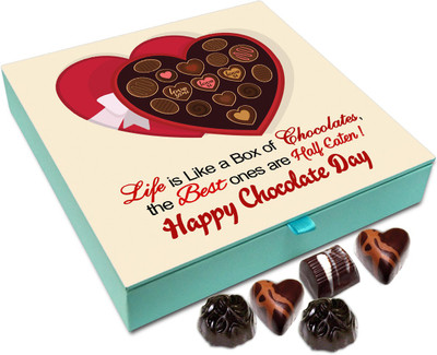 

Chocholik Chocolate Day Gift Box - Life Is Like Box Of Chocolate The Best Ones Are Half Eaten - Chocolate Box - 9pc Truffles(108 g)