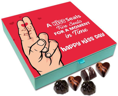 

Chocholik Kiss Day Gift Box - I Kiss Seals Two Souls For A Moment Chocolate Box - 9pc Truffles(108 g)