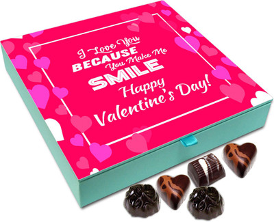 

Chocholik Valentines Day Gift Box - I Love You Because You Make Me Smile Chocolate Box - 9pc Truffles(108 g)