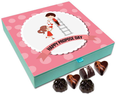 

Chocholik Propose Day Gift Box - Happy Propose Day Dear Chocolate Box - 9pc Truffles(108 g)