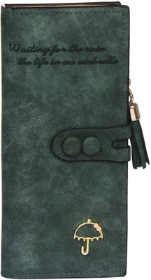 

Umbrella Casual Green Clutch