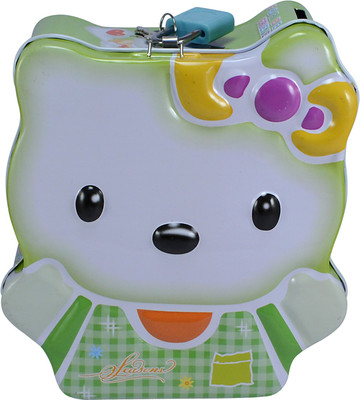 

Saamarth Impex Cartoon Shaped Metal Piggy Bank Green Color Coin Box With Lock & Key Coin Bank(Green)
