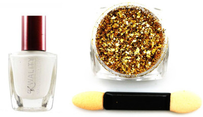 

Iris 7 Get the Trendy Look with Premium Quality Golden Flakes with White Nail Polish - Perfect Nail Art Decoration Accessory - Best for Gifting Purpose to Girls and Women(Set of 3)