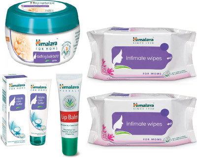 

Himalaya Soothing Body Butter, Intimate Wipes, Nipple Care Butter, Lip Balm(Set of 5)