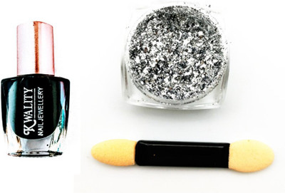 

Iris 7 Premium Quality Golden Flakes with Black Nail Polish - Perfect Nail Art Accessory for Party, Wedding, Birthday, Prom Night(Set of 3)