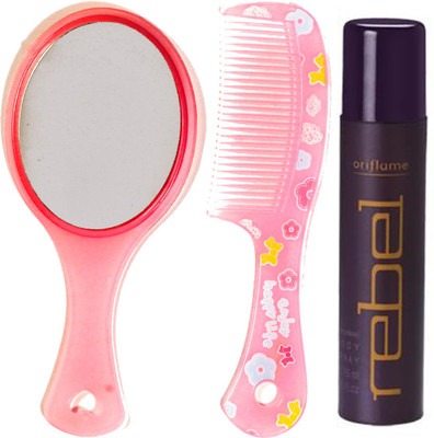 

Oriflame Sweden Rebel Body Spray (8048) With Mirror & Comb Set(Set of 3)