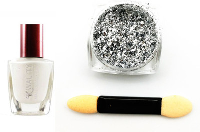 

Iris 7 High-Quality Nail Art Decoration - Golden Flakes with White Nail Polish for Girls and Women(Set of 3)