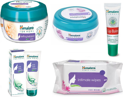 Himalaya Soothing Body Butter, Lip Balm, Soothing Body Butter Rose, Anti Rash Cream, Intimate Wipes(Set of 5)