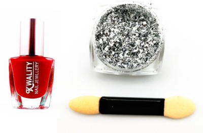 

Iris 7 Get the Trendy Look with Golden Flakes with Red Nail Polish for all type of Occasion - Perfect Gift for Girls and Women(Set of 3)