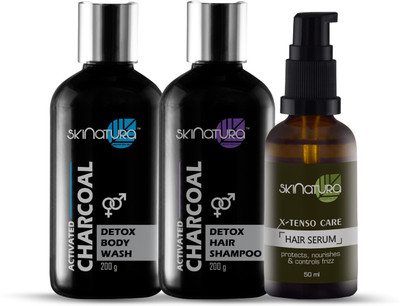 

skinatura charcoal body wash,hair shampoo,hair serum(Set of 3)