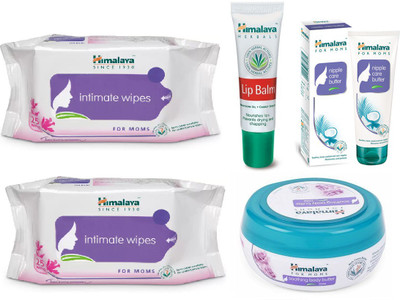 

Himalaya Intimate Wipes, Lip Balm, Nipple Care Butter, Soothing Body Butter(Set of 5)