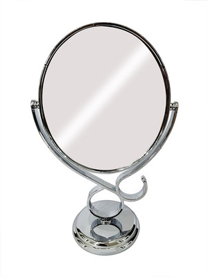 

Confidence Round Shaped Double-Sided Mirror (Normal + Zoom Image) With Heavy Base Silver For Makeup / Mirrors Living Room /Mirrors Bed Room / Mirrors For Decorations