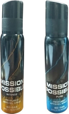 

MISSION POSSIBLE Mp PURE and INTENCE Deo Body Spray - For Men & Women(280 ml, Pack of 2)