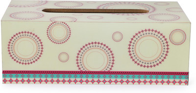 

toshakhana 1 Compartments MDF 903 Tissue Paper Holder Circles India(Multicolor)