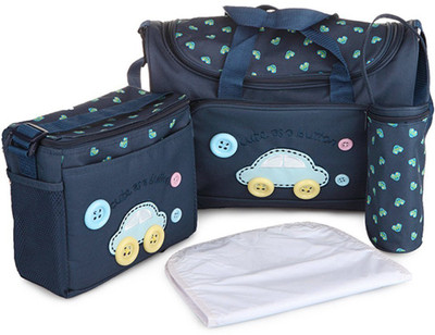 

Baybee Roo Premium Quality Baby Diaper Bag / Mother Bag / Maternity Hand Bag 4PCs Set Nursery Bag(Blue)