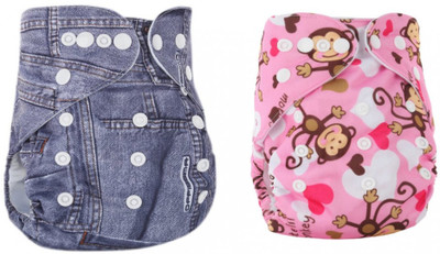 

Babymoon (SET of 2) Diaper Covers Premium Adjustable Reusable Pocket Cloth Diaper - L(2 Pieces)