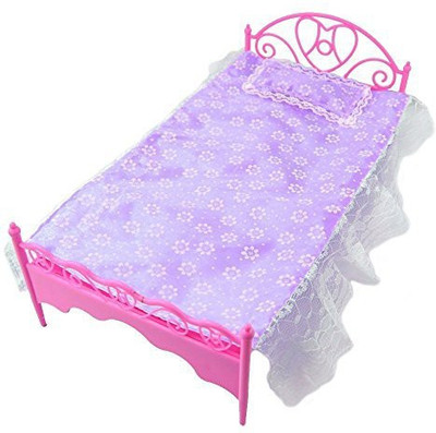 Life Vc Purple Mini Bed With Pillow For Barbie Dolls Dollhouse Bedroom Furniture(Multicolor) available at flipkart for Rs.1506