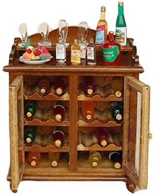

Remeehi 1:12 Dollhouse Accessories Mini Villa Dollhouse Furniture Model House Walnut Wine Lockers(Multicolor)
