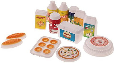 Monkeyjack 12 Pieces Dollhouse Miniature Kitchen Food Juice Milk Drinks Bread Cake Set For Barbie Doll Kids Toys(Multicolor) available at flipkart for Rs.840