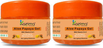 

KAZIMA Aloe Papaya Gel With Vitamin E & C - Skin Lighting & Moisturizer For All Type of Body, Skin, & Face ( 50 ML Pack of 2 )(50 ml)