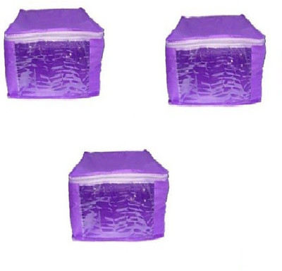 Addyz Plain Pack of 3 Pieces Ladies Large Non - Woven saree Cover Salwar Suit Kamiz Cover Up to 10 - 12 Saree or Salwar in Each Saree. Storage Bag(Purple) available at flipkart for Rs.198