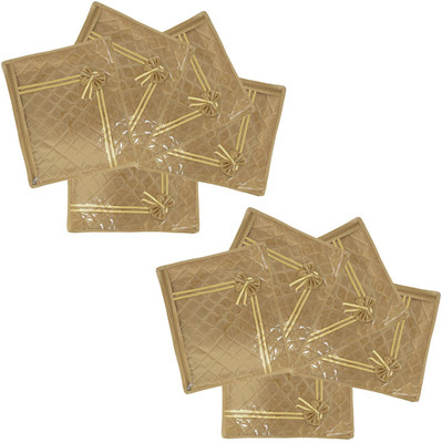 

Indi Bargain Solid quilted wedding saree Single saree cover(Golden)